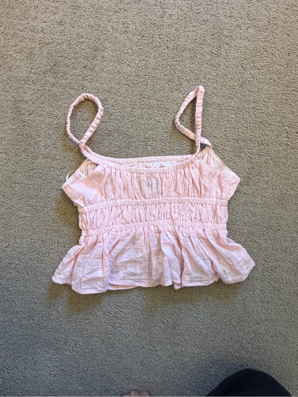 Women’s Pink Ruffled Tank Top - Picture 2 of 3